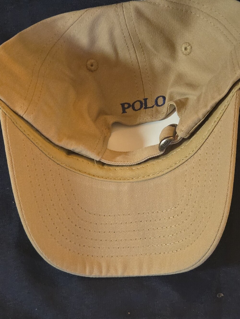 Polo by Ralph Lauren Khaki Cap with Navy Polo Player - Picture 5 of 15